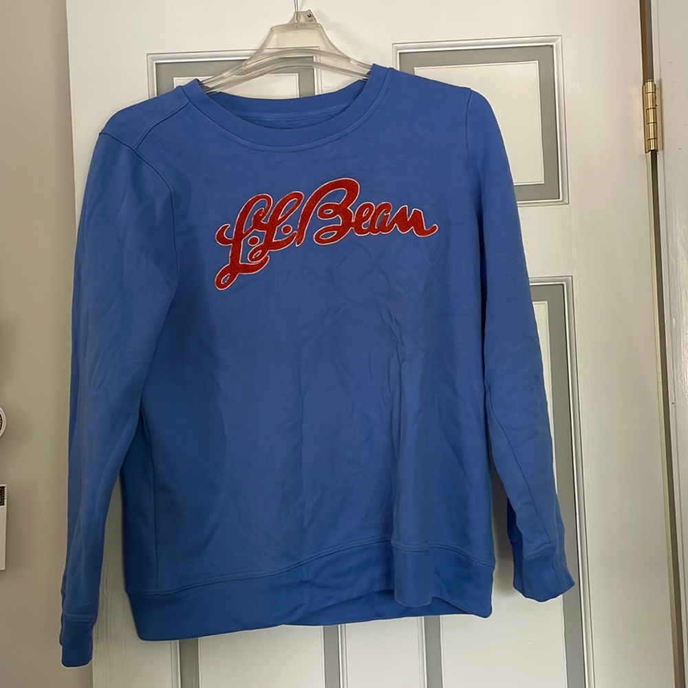 Womens blue and orange Llbean sweater